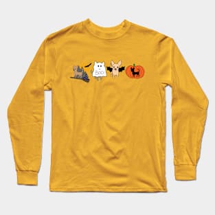 Orange Halloween Chihuahuas - Smooth Coat Chihuahuas - Halloween Chihuahua Tee Long Sleeve T-Shirt